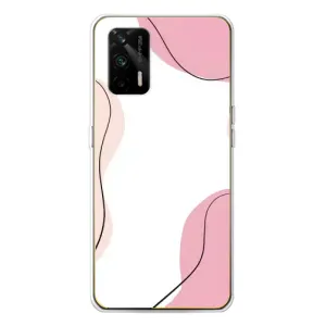 Чохол квітковий дизайн для Realme GT 5G (Рожевий фон)