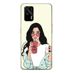 Силіконовый Чохол на Realme GT 5G з картинкой Модных девушек (З напоєм)