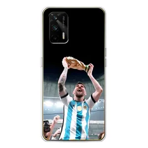 Чехлы Лео Месси Аргентина для Realme GT 5G (Счастливый Месси)