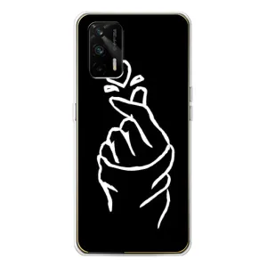 Чехлы (Знак сердечка) на Realme GT 5G (Сердце на черном)