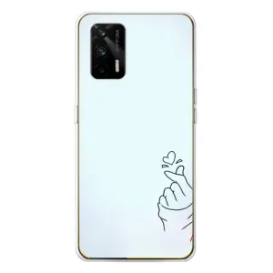 Чехлы (Знак сердечка) на Realme GT 5G (Сердце на голубом)