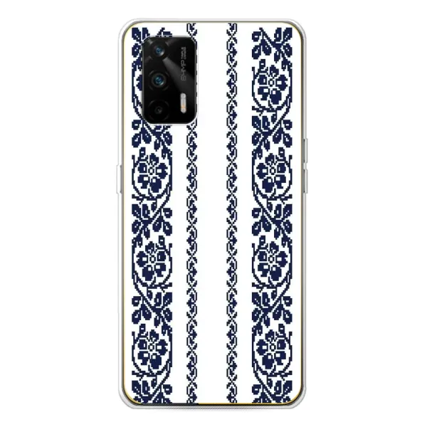 Чехол с рисунком «Синяя вышиванка» для Realme GT 5G Чехол с рисунком «Синяя вышиванка» для Realme GT 5G