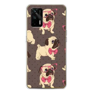 Чехол (ТПУ) Милые собачки для Realme GT 5G (Собачки Мопсики)