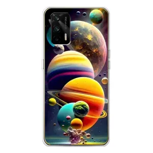 Чехол (ТПУ) с планетами на Realme GT 5G (Солнечна система)