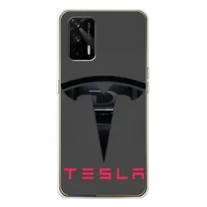 Силіконовий бампер з картинкою машини на Realme GT 5G (Logo TESLA)
