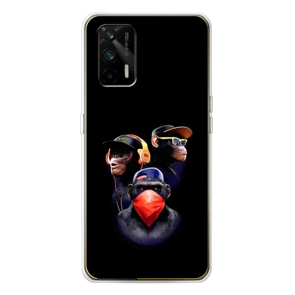 Чехол с рисунком «Три обезьяны» для Realme GT 5G Чехол с рисунком «Три обезьяны» для Realme GT 5G