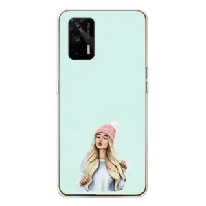 Силіконовый Чохол на Realme GT 5G з картинкой Модных девушек (В шапці)