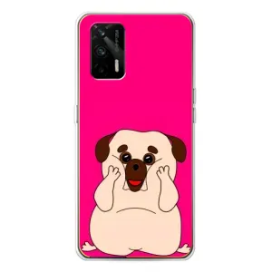 Чехол (ТПУ) Милые собачки для Realme GT 5G (Веселый Мопсик)