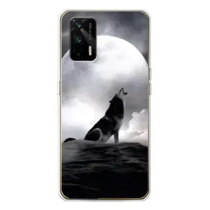 Чехол с Волком на Realme GT 5G (Волк и луна)