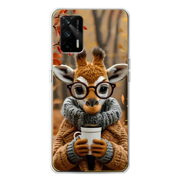 Чехол с рисунком «Жираф с кофе» для Realme GT 5G Чехол с рисунком «Жираф с кофе» для Realme GT 5G