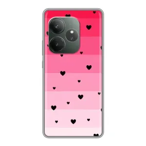 Чохли з тематикою "Маленькі Сердчеки" на Realme GT 6 (Чорні сердечка)