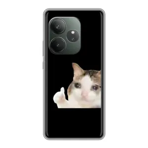 Бампер с принтом Мемы для Realme GT 6 (Кот в слезах)