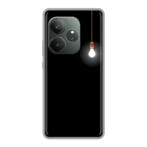 Чохол з картинками на чорному фоні для Realme GT 6 (Лампочка)