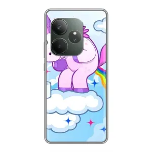 Чехол Unicorn на Realme GT 6 (Радуга единорожка)