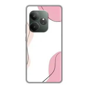 Чехол цветочный дизайн для Realme GT 6 (Розовый фон)