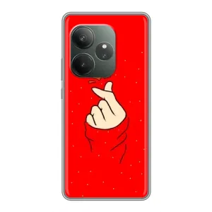 Чохол (Знак сердечка) для Realme GT 6 (Сердечко на червоному)