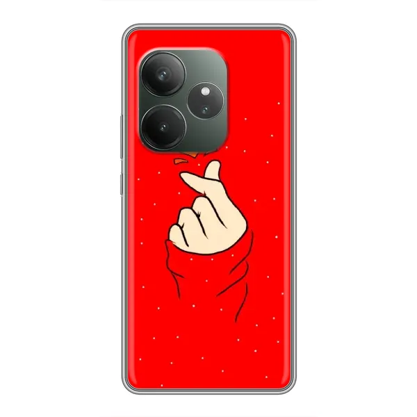 Чехол с рисунком «Сердце на красном» для Realme GT 6 Чехол с рисунком «Сердце на красном» для Realme GT 6