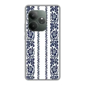Силиконовый Чехол на Realme GT 6 с картинкой Вышиванки (Синяя вышиванка)