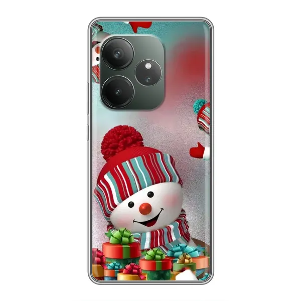 Чехол с рисунком «Снеговик в шапке» для Realme GT 6