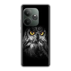 Чехлы с принтом СОВЫ для Realme GT 6 (Сова на чёрном)