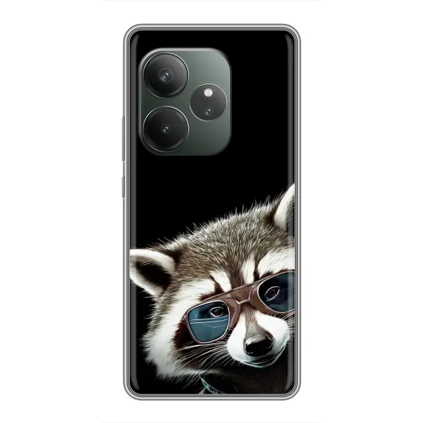 Чохол з малюнком «Стильний Єнот» для Realme GT 6 Чохол з малюнком «Стильний Єнот» для Realme GT 6