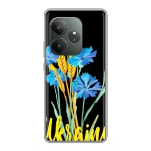 Чехол на Realme GT 6 Украинский дизайн (Ukraine в цветочках)