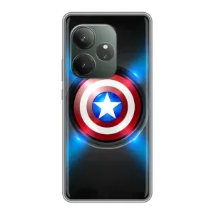 Чохол с Щітом Капітана Америки на Realme GT 6 (Яскраий Щит Капітана)