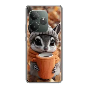 Печатный чехол «Зверята с кофе» для Realme GT 6T (Грызунчик с кофе)