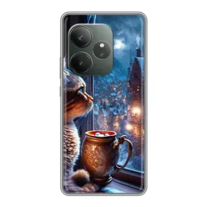 Чохли на Новий Рік Realme GT 6T (Кіт новорічний)