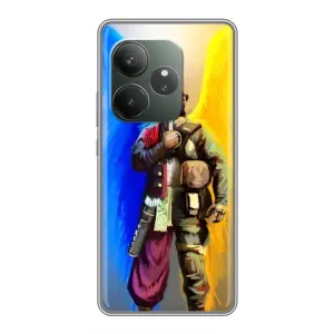 Чехол с картинкой (Патриотический КОЗАК) на Realme GT 6T (Козак с крыльями)