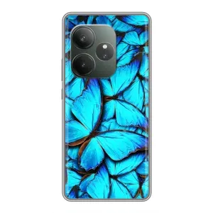 Силиконовый бампер с картинкой животных для Realme GT 6T (Крылья бабочек)