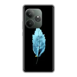 Чехол с картинками на черном фоне для Realme GT 6T (Листочек)