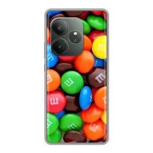 Чехол с изображением вкусной еды для Realme GT 6T (Разноцветные M&M'S)