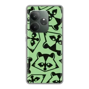 Силиконовый Чехол с Енотами на Realme GT 6T (Мордочки Енота)