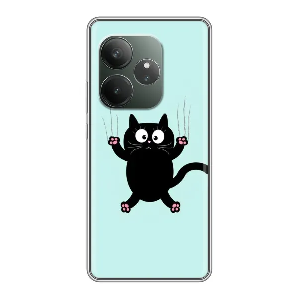 Чехол с рисунком «Падающий кот» для Realme GT 6T Чехол с рисунком «Падающий кот» для Realme GT 6T