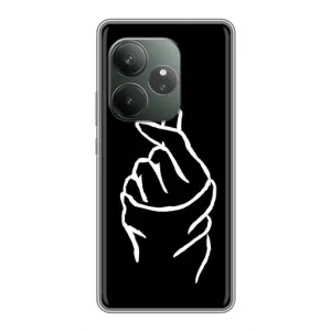 Чохол (Знак сердечка) для Realme GT 6T (Сердечко на чорному)