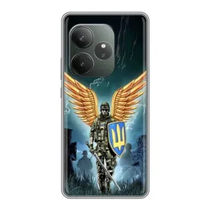 Патриотический Чехол для Realme GT 6T (ЗСУ з крильями)