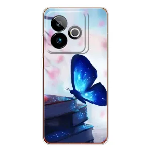 Силиконовый бампер с картинкой животных для Realme GT 7 (Бабочка синяя)