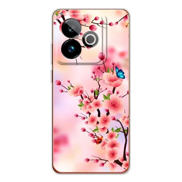 Чехол с рисунком «Бабочки на сакуре» для Realme GT 7 Чехол с рисунком «Бабочки на сакуре» для Realme GT 7