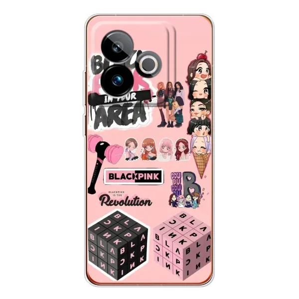 Чехол с рисунком «BLACK PINK коллаж» для Realme GT 7 Чехол с рисунком «BLACK PINK коллаж» для Realme GT 7
