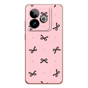 Чехол банты для Realme GT 7 (Черные бантики)