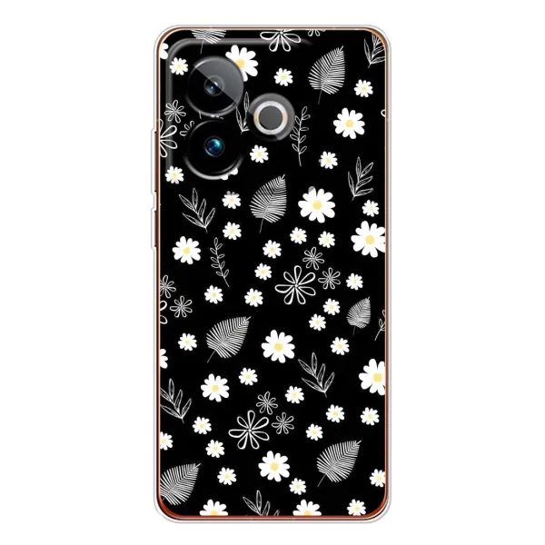 Чехол с рисунком «цветение на чорном» для Realme GT 7