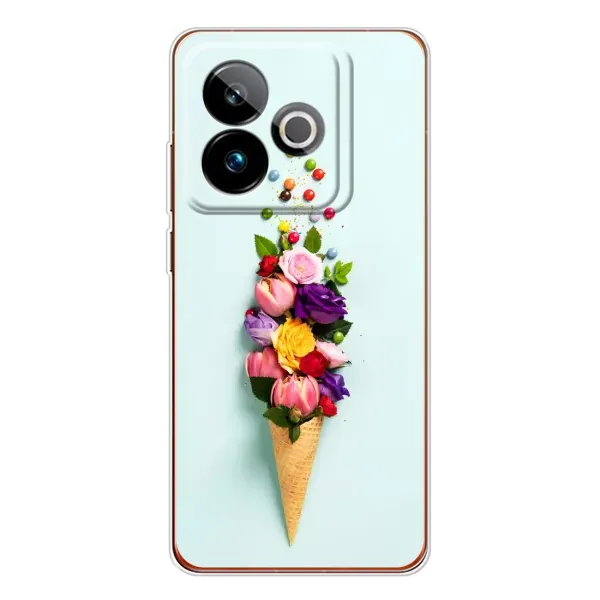 Чехол с рисунком «Цветок-мороженное» для Realme GT 7