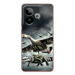 Чехол с мемами тралалело тралала для Realme GT 7 (Гусини и крокодило)
