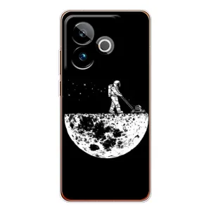 Силіконовый Чохол з принтом "Космонавти" на Realme GT 7 (Космонавт)