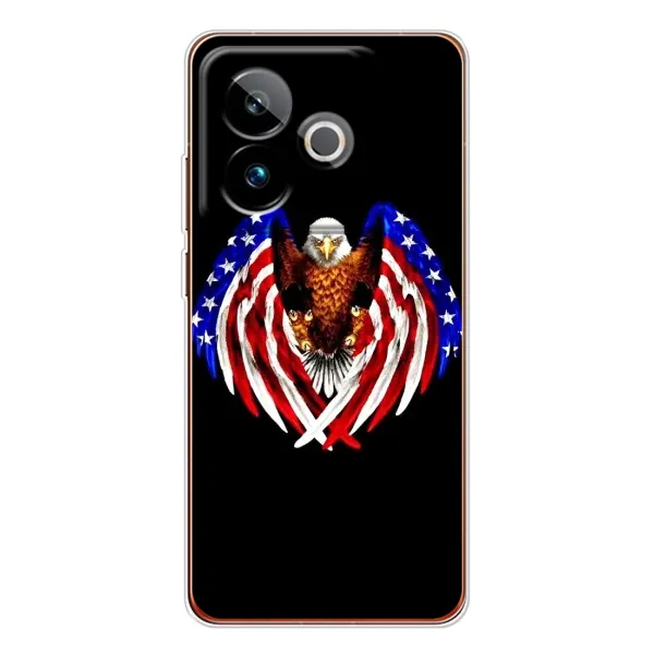 Чехол с рисунком «Крылья США» для Realme GT 7 Чехол с рисунком «Крылья США» для Realme GT 7