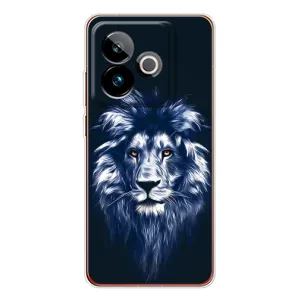 Чехол с картинкой на Realme GT 7 (Лев - синий)