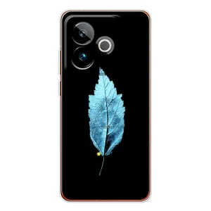Чохол з картинками на чорному фоні для Realme GT 7 (Листя)