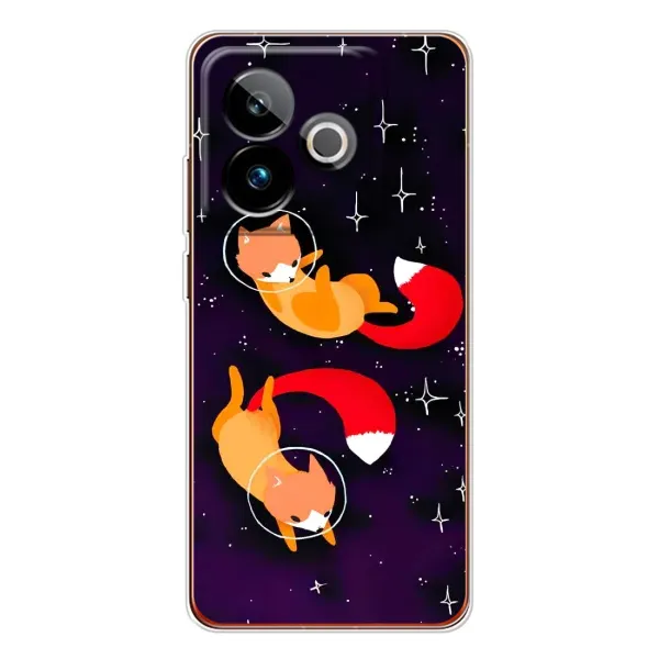 Чехол с рисунком «Лисы» для Realme GT 7