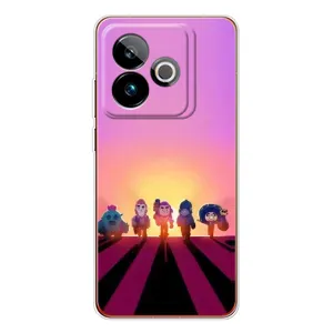 Силіконовый Чохол на Realme GT 7 з картинкою Brawl Stars (Персонажі на заході сонця)